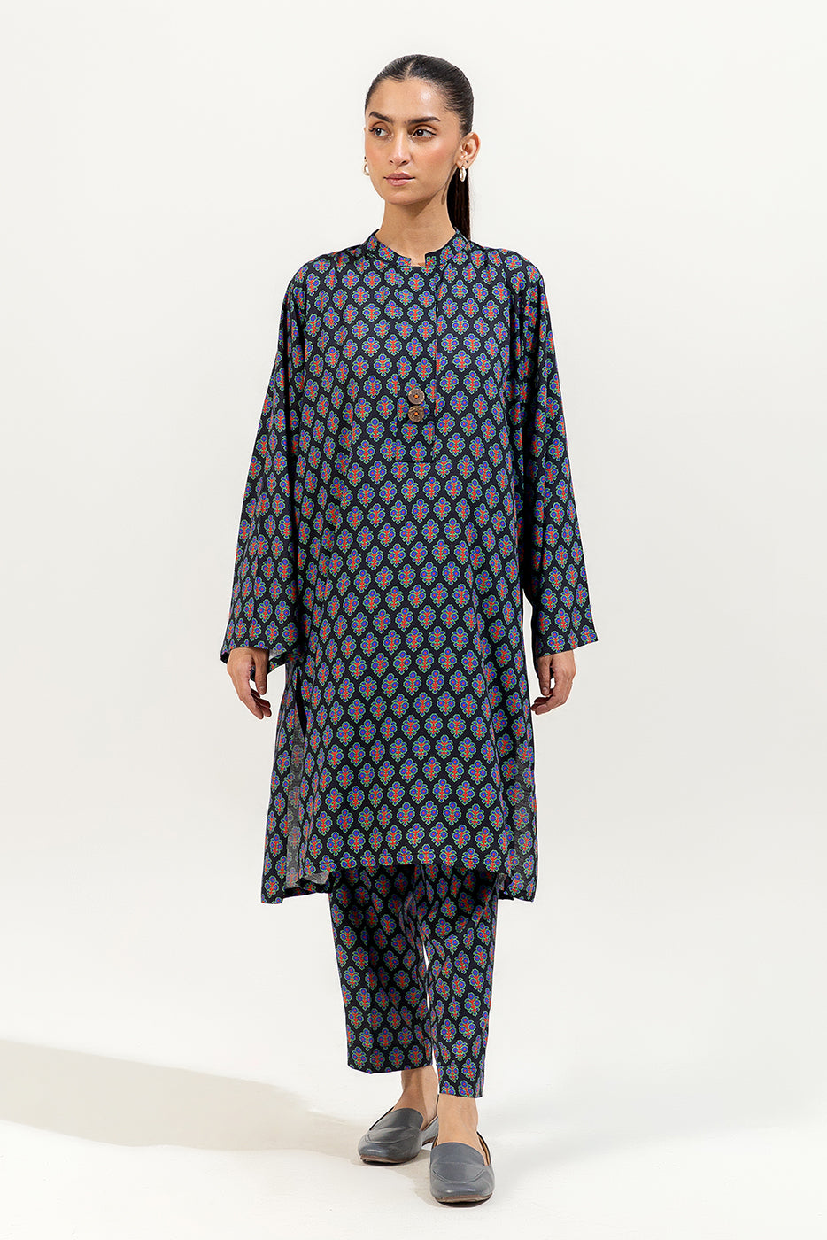 2 PIECE PRINTED VISCOSE SUIT (PRET)