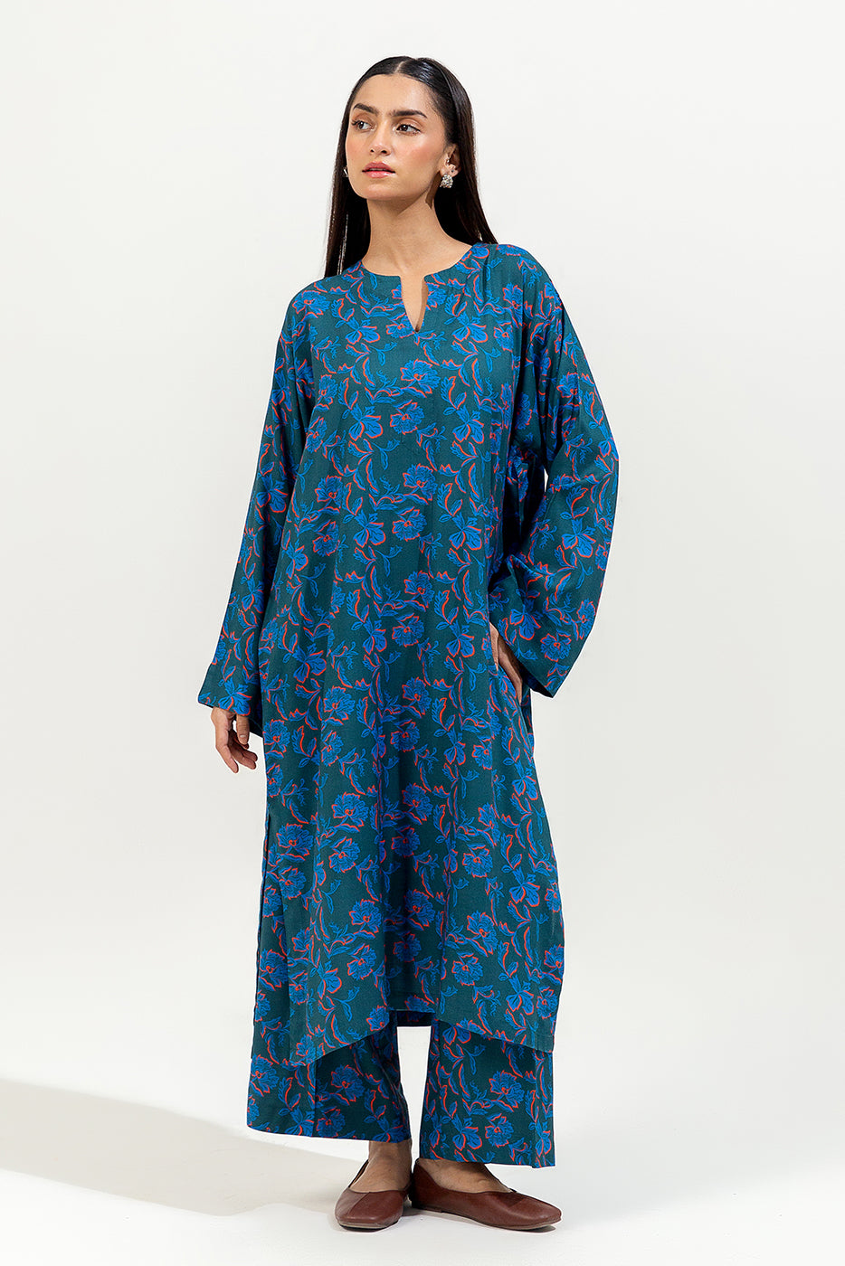 2 PIECE PRINTED VISCOSE SUIT (PRET)