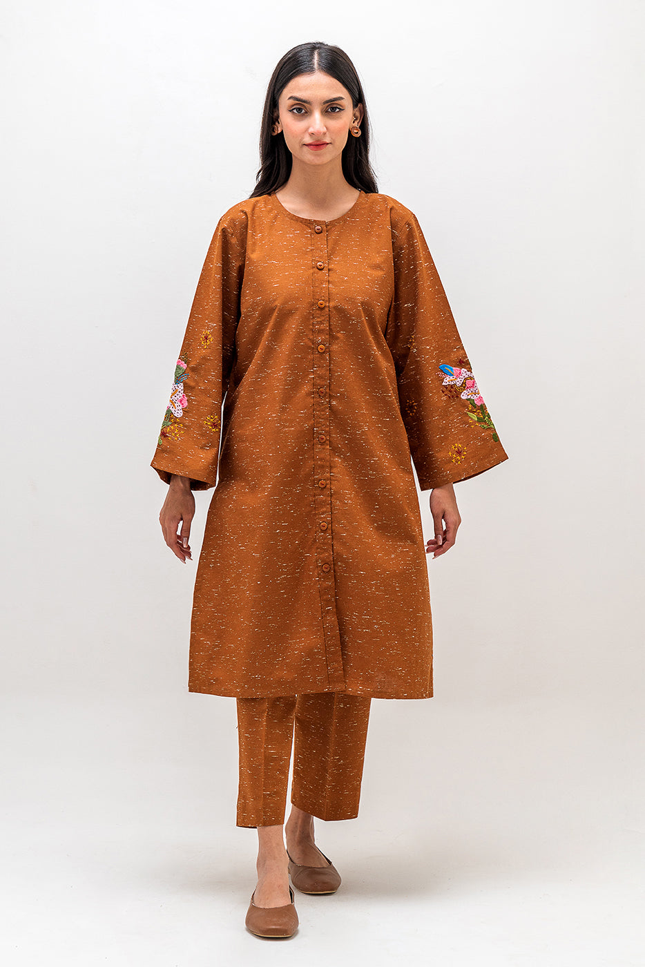 EMBROIDERED KHADDAR SHIRT (PRET)