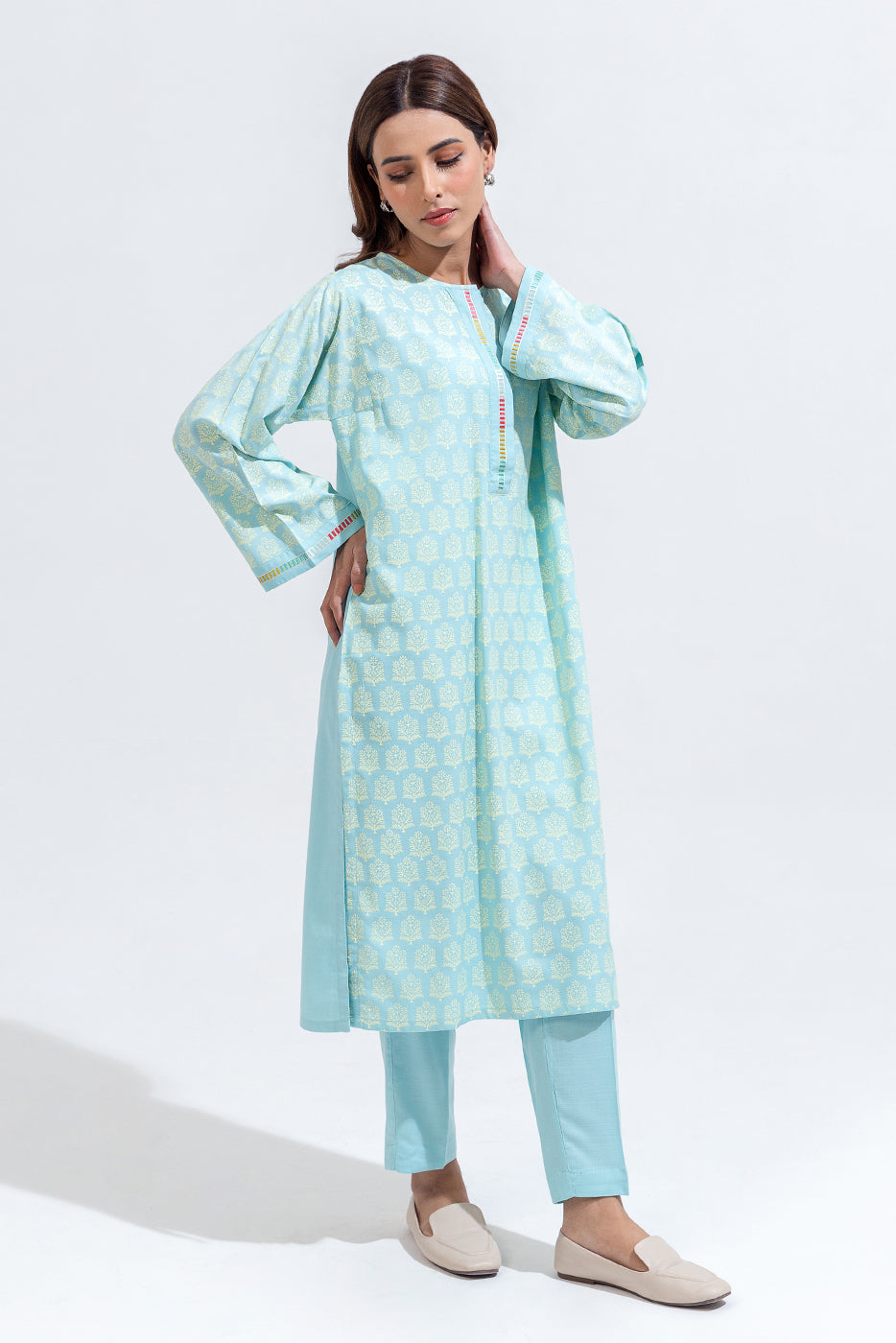 2 PIECE PRINTED VISCOSE SUIT (PRET)