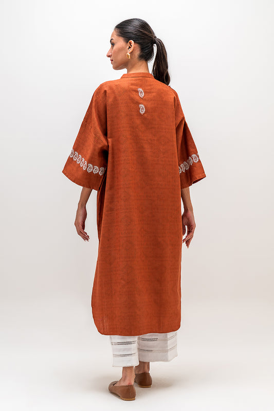 EMBROIDERED KHADDAR JACQUARD SHIRT (PRET)