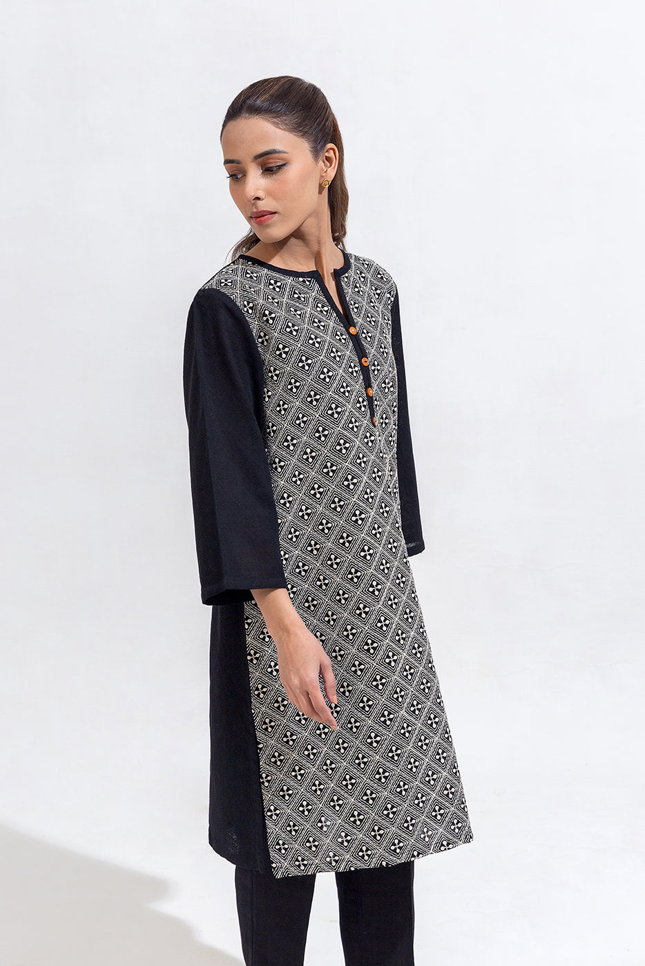 2 PIECE EMBROIDERED KHADDAR JACQUARD SUIT (PRET)