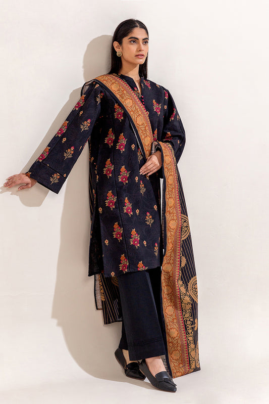 3 PIECE PRINTED KHADDAR SUIT-RAVEN VERVE (UNSTITCHED)