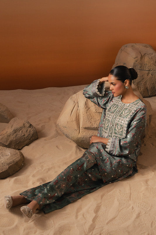 EMBROIDERED SHAMOZE SILK SHIRT (LUXURY-PRET)