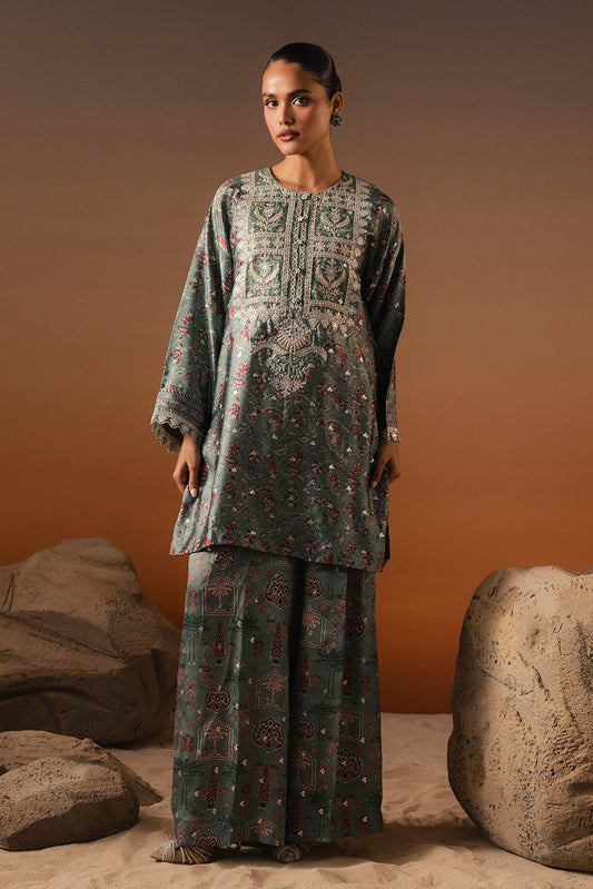 2 PIECE EMBROIDERED SILK SUIT (LUXURY-PRET)