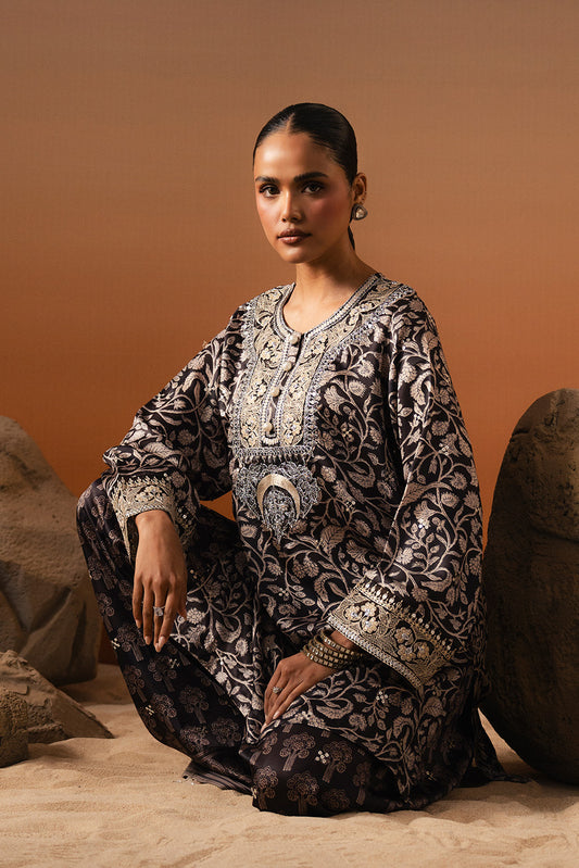 2 PIECE EMBROIDERED SILK SUIT (LUXURY PRET)