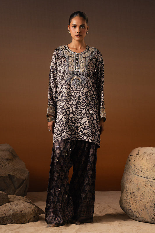 2 PIECE EMBROIDERED SILK SUIT (LUXURY PRET)
