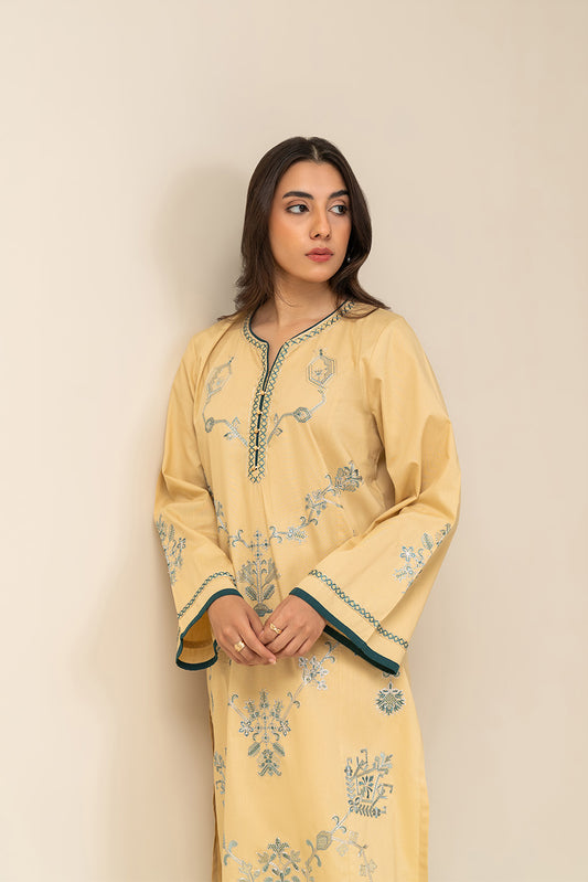 2 PIECE EMBROIDERED CAMBRIC SUIT (PRET)