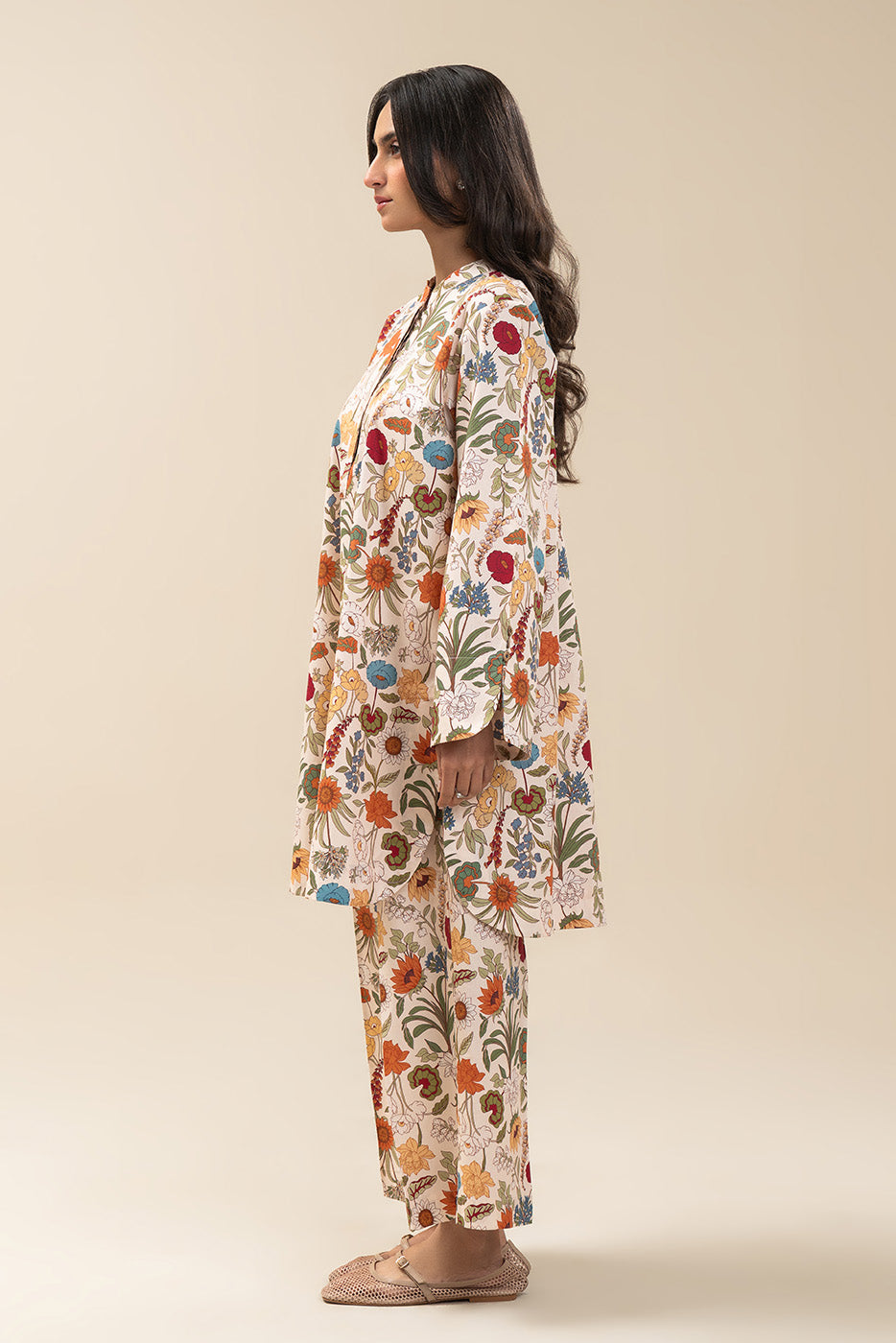 2 PIECE PRINTED COTTON VISCOSE SUIT (PRET)