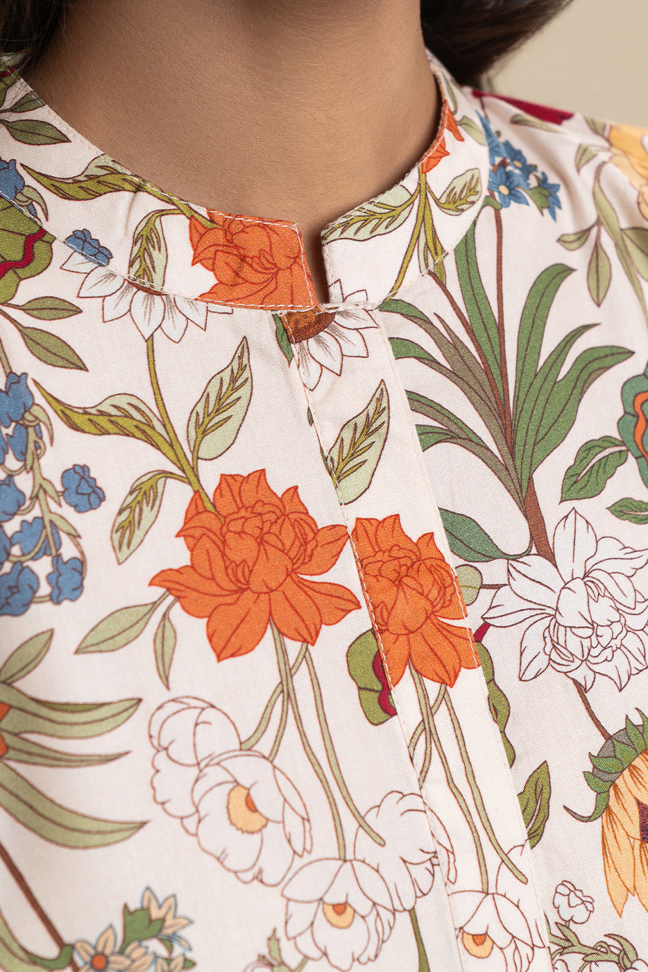 2 PIECE PRINTED COTTON VISCOSE SUIT (PRET)