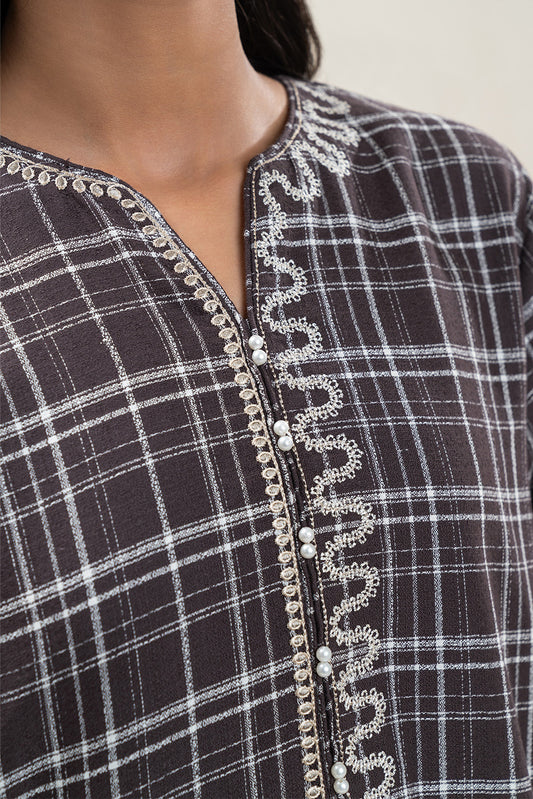 EMBROIDERED DOBBY SHIRT (PRET)
