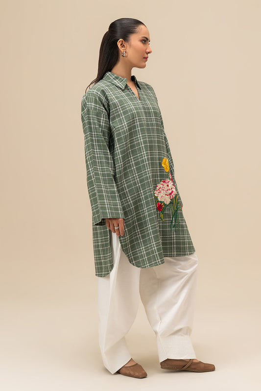 EMBROIDERED DOBBY SHIRT (PRET)