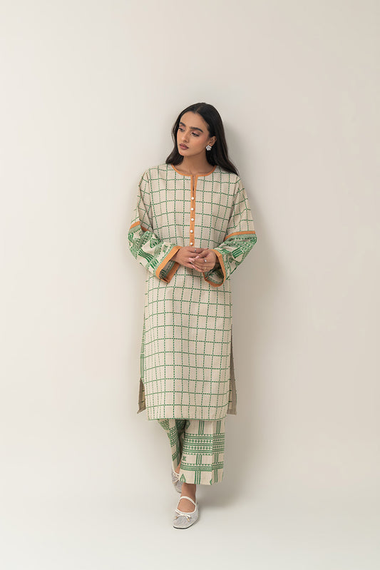 2 PIECE BASIC KHADDAR JACQUARD SUIT (PRET)