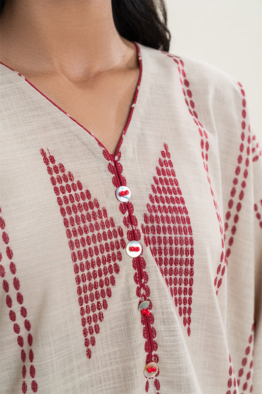 2 PIECE BASIC KHADDAR JACQUARD SUIT (PRET)