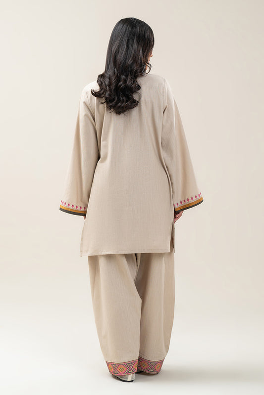 2 PIECE EMBROIDERED SLUB KHADDAR SUIT (PRET)