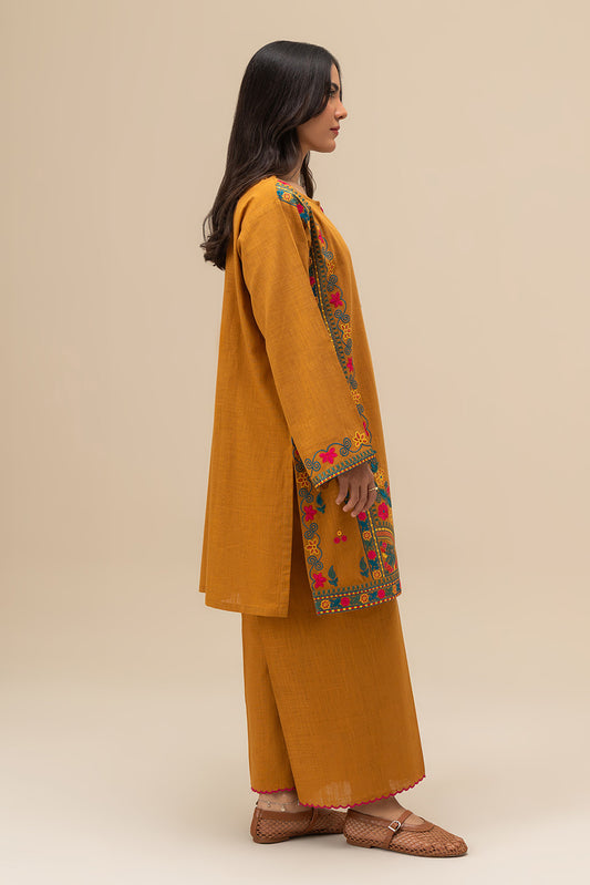 2 PIECE EMBROIDERED TWO WAY SLUB SUIT (PRET)