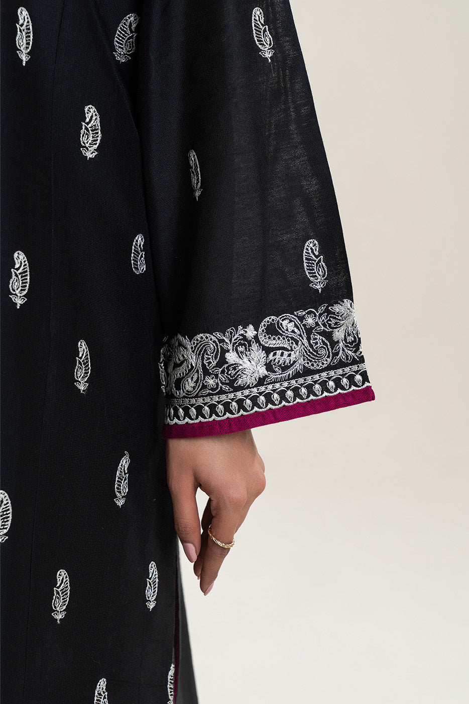 3 PIECE EMBROIDERED TWO TONE SUIT (PRET)