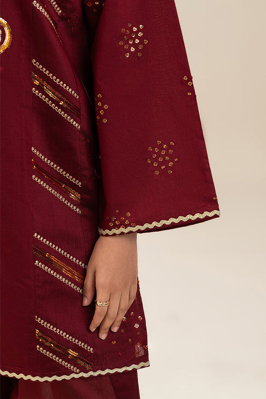2 PIECE EMBROIDERED DYED SUIT (PRET)