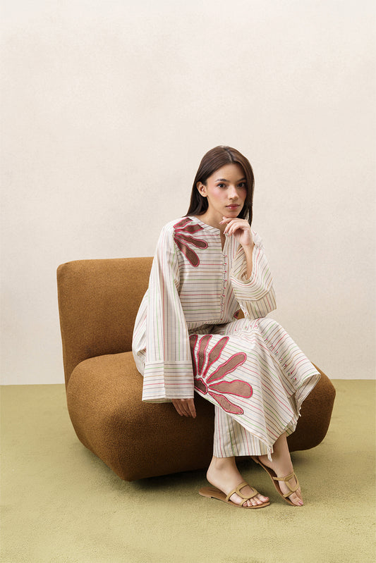 2 PIECE EMBROIDERED YARN DYED SUIT (PRET)
