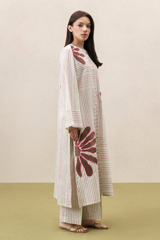 2 PIECE EMBROIDERED YARN DYED SUIT (PRET)