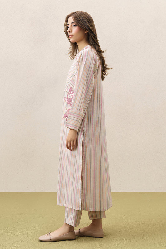 2 PIECE EMBROIDERED YARN DYED SUIT (PRET)