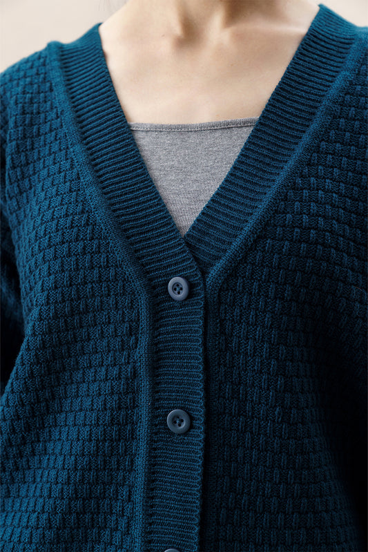 V NECK BUTTON UP KNITTED CARDIGAN