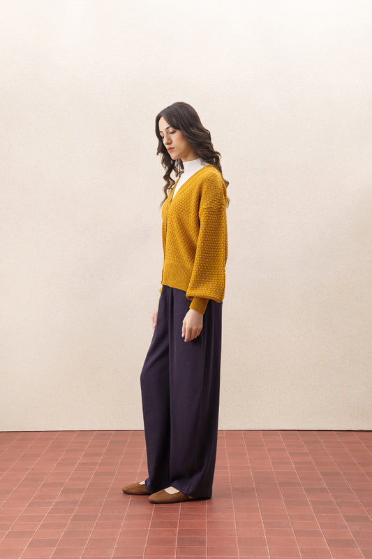 V NECK BUTTON UP KNITTED CARDIGAN