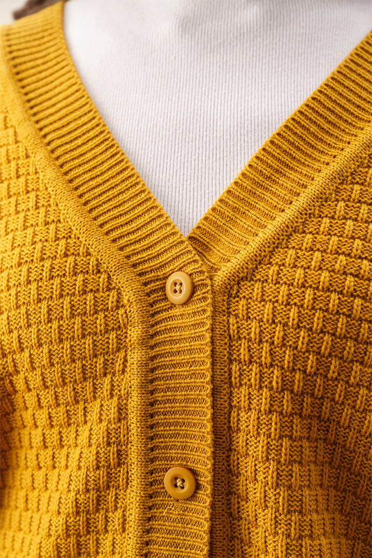 V NECK BUTTON UP KNITTED CARDIGAN