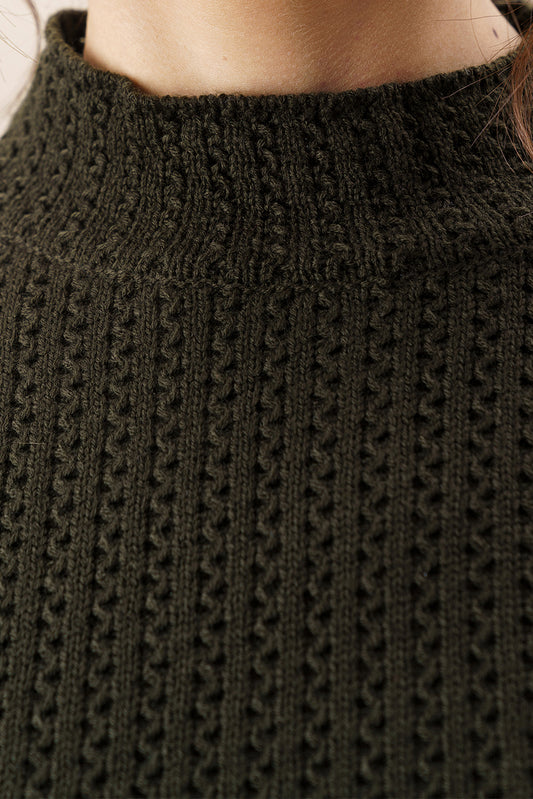 CREWNECK LONG SLEEVE KNIT DRESS