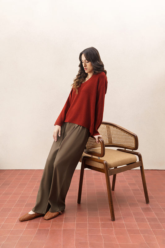 CLASSIC V NECK BOXY FIT PULLOVER
