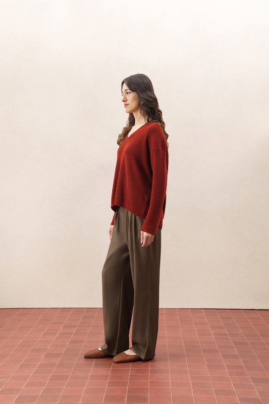 CLASSIC V NECK BOXY FIT PULLOVER