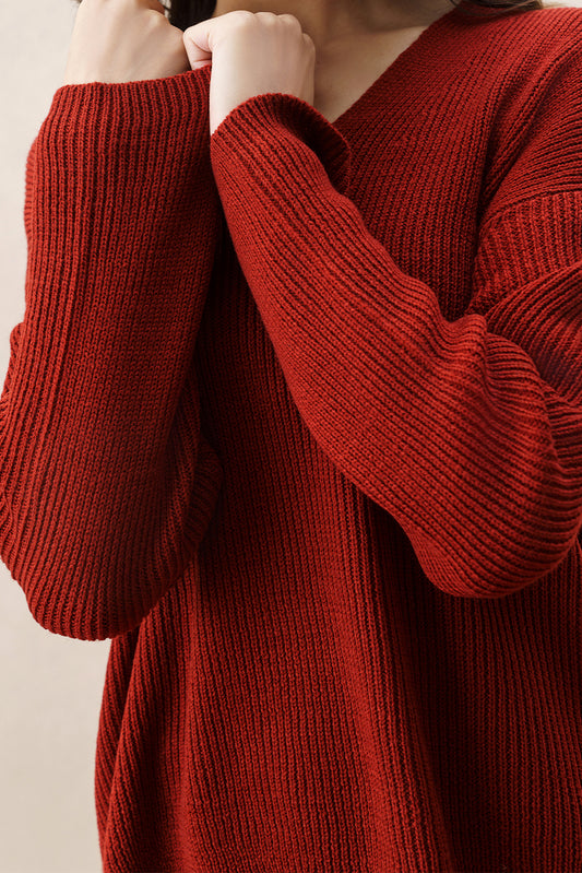 CLASSIC V NECK BOXY FIT PULLOVER