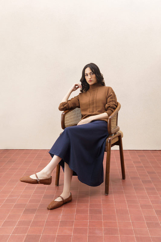MOCK TURTLENECK KNIT SWEATER