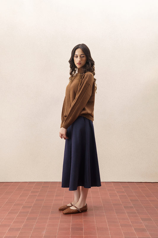MOCK TURTLENECK KNIT SWEATER