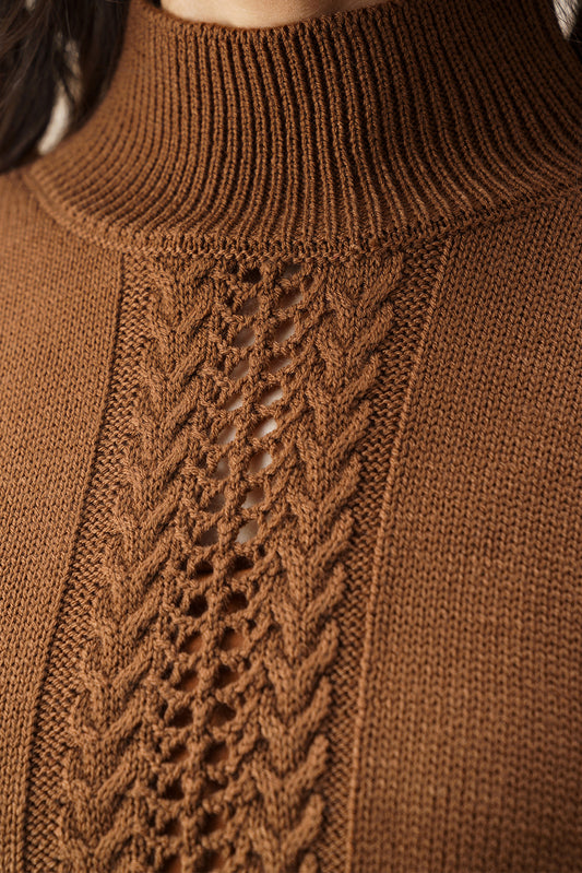 MOCK TURTLENECK KNIT SWEATER