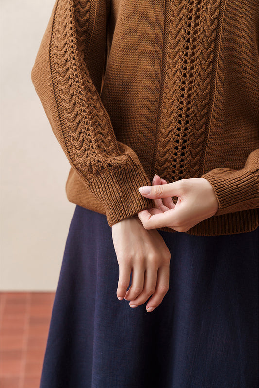 MOCK TURTLENECK KNIT SWEATER