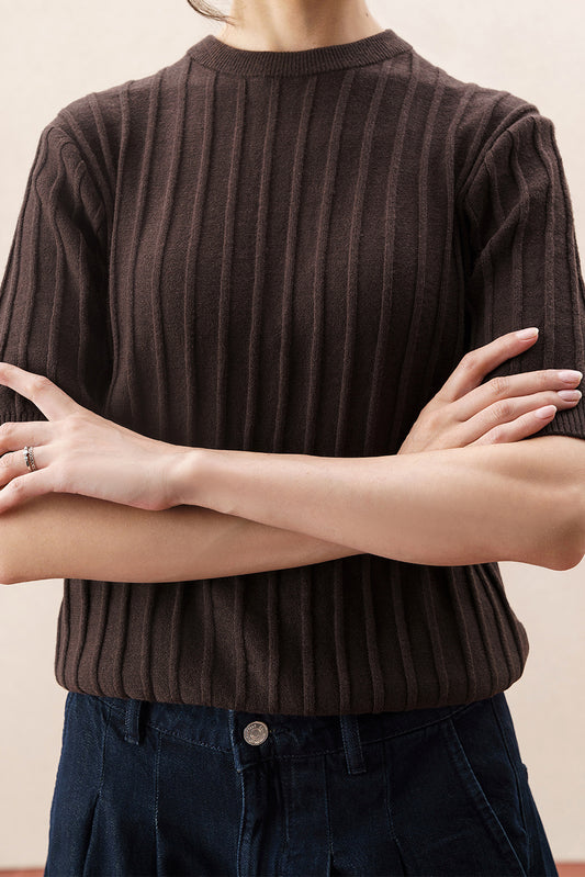 CROPPED SOFT KNIT PULLOVER
