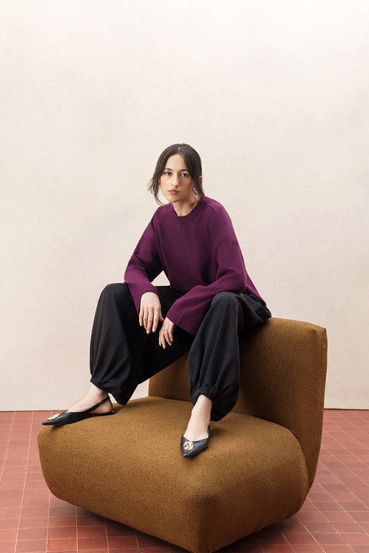 RELAXED FIT KNITTED PULLOVER