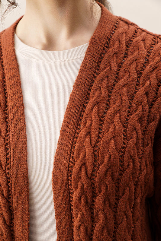 MID LENGTH CHUNKY BRAIDED WEAVE SHRUG