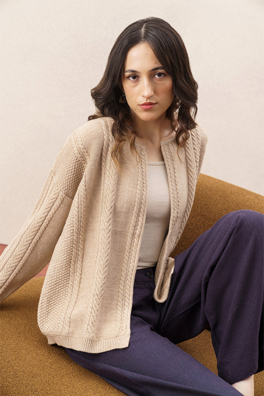 CASHMERE TOUCH MULTI WEAVE KNITTED SHRUG