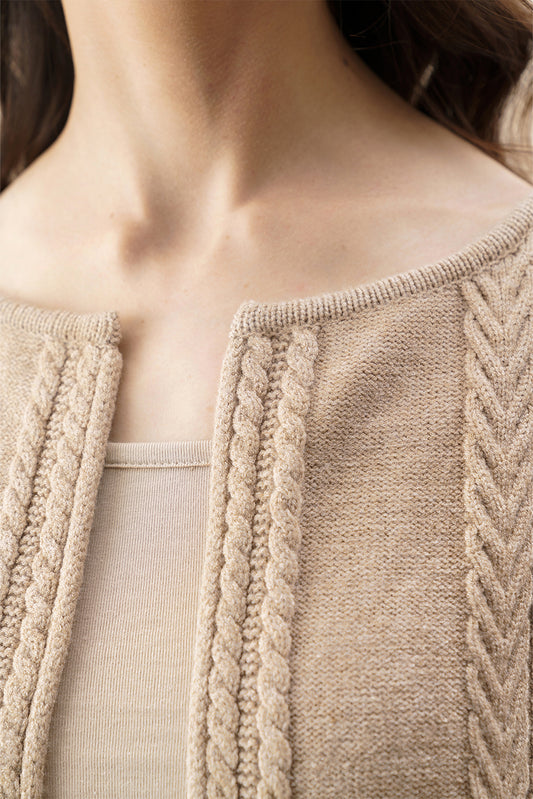 CASHMERE TOUCH MULTI WEAVE KNITTED SHRUG