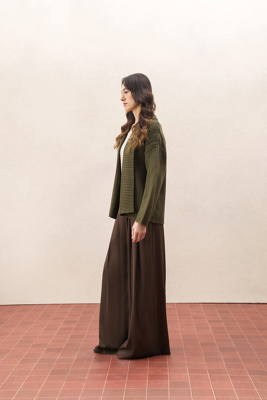DROP SHOULDER TEXTURED KNIT SHRUG