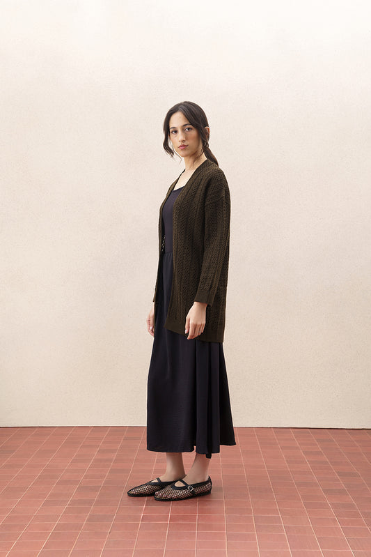 TEXTURED WEAVE KNIT SHRUG