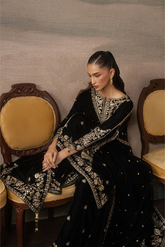 3 PIECE EMBROIDERED VELVET SUIT-MIDNIGHT SOIRÉE ( LUXURY UNSTITCHED )