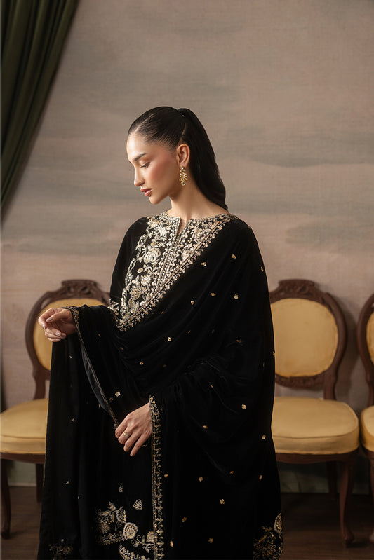 3 PIECE EMBROIDERED VELVET SUIT-MIDNIGHT SOIRÉE ( LUXURY UNSTITCHED )