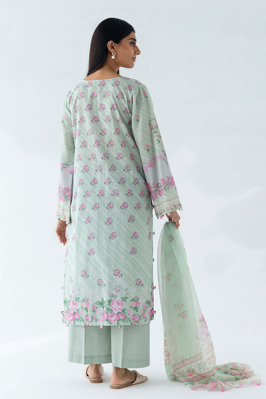 3 PIECE - PRINTED LAWN SUIT - PASTEL GALORE