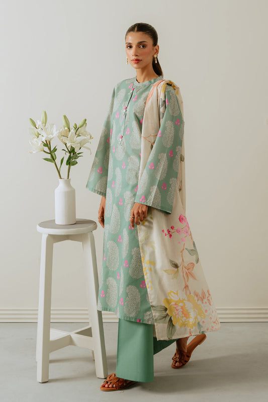 3 PIECE PRINTED LAWN-SEA SOUL (UNSTITCHED)