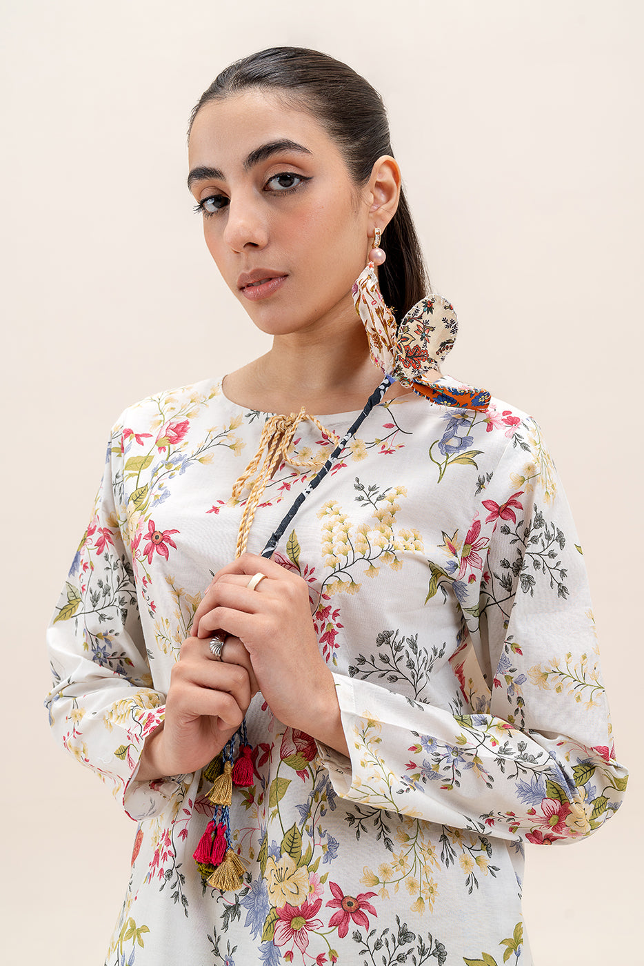 2 PIECE PRINTED LAWN SUIT-FLORAL PEARL (UNSTITCHED)