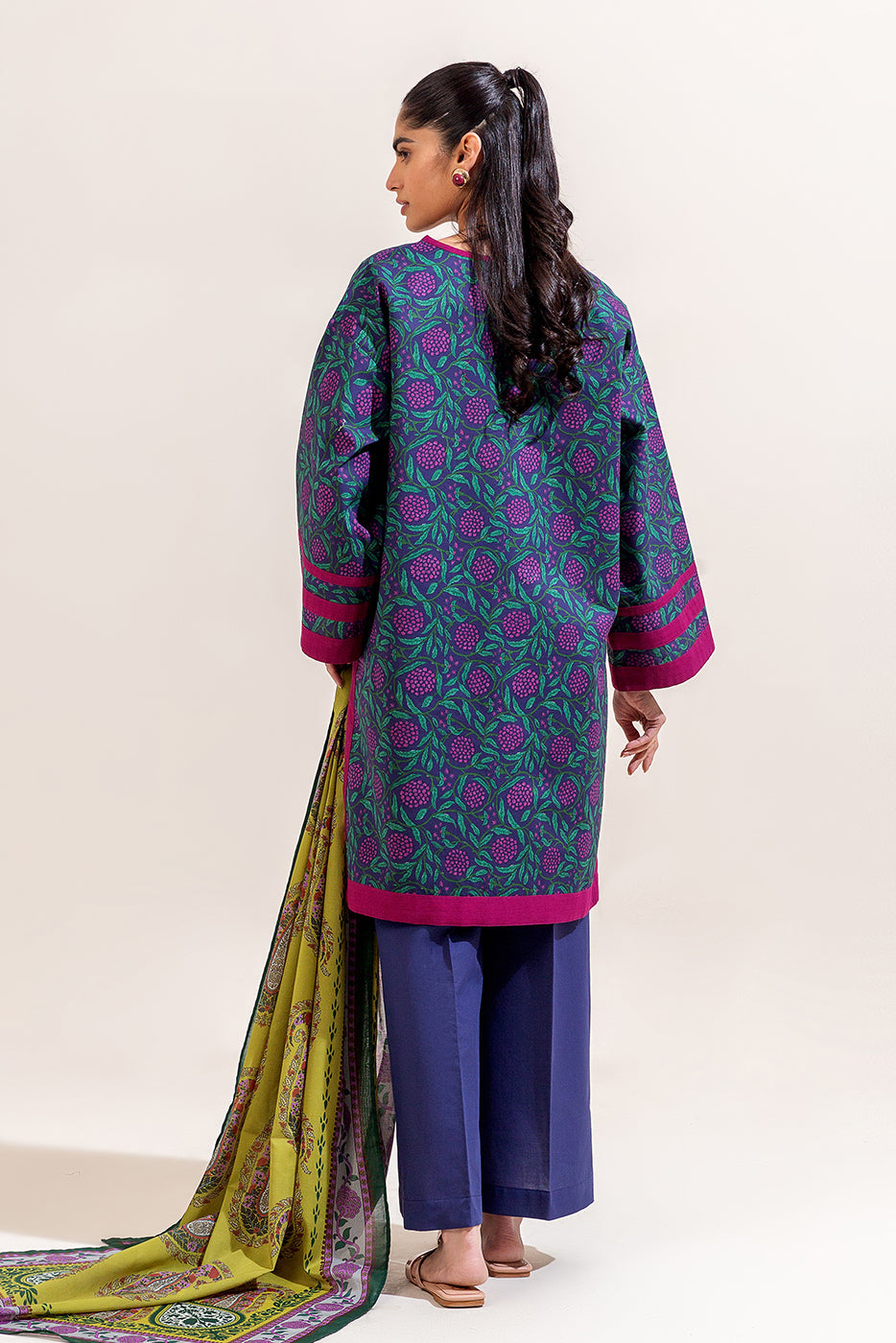 3 PIECE PRINTED LAWN SUIT-COLOR POP (UNSTITCHED)