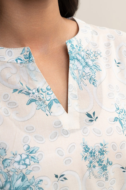 3 PIECE PRINTED LAWN SUIT-IVORY GLAM (UNSTITCHED)